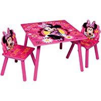 Juego de mesa y sillas de madera para niños Minnie